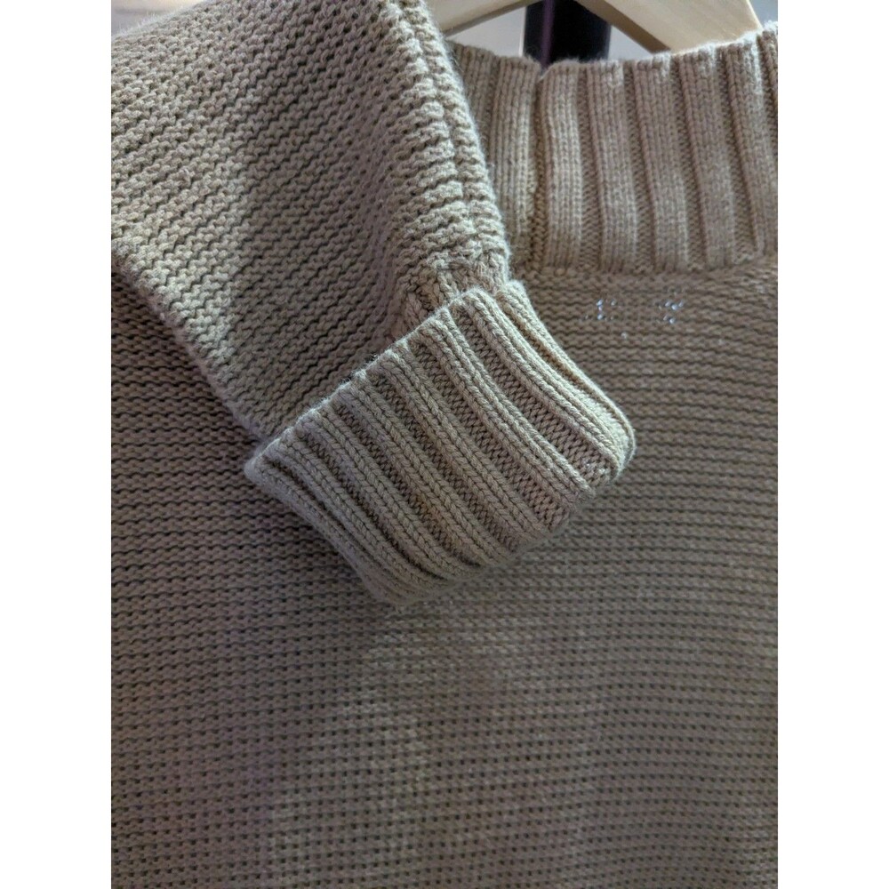Lauren Ralph Lauren Camel Cotton V-Neck Sweater M - Picture 3 of 8